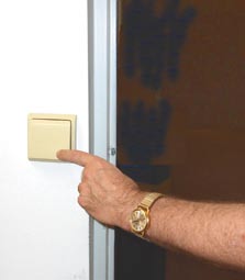 The Lightning Switch mounted on a wall 