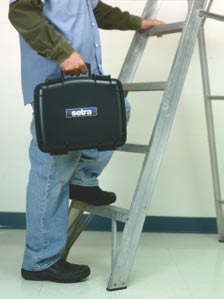A person carrying the calibration system