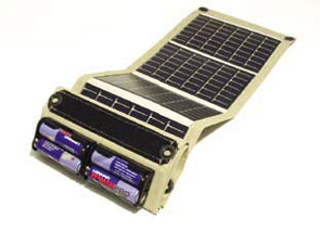 A foldable solar charger that recharges batteries