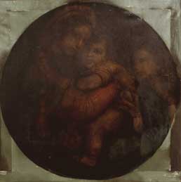 Fire-damaged painting