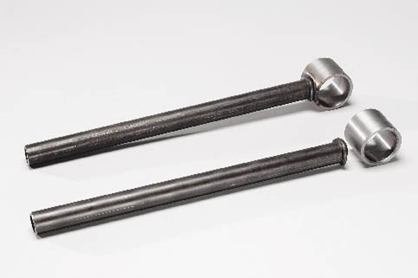 Two metal tubes showing deformation resistance welds