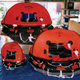 Three different types of Givens Buoy life rafts