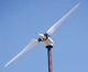A two-bladed rotor of an Aerostar wind turbine