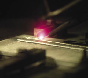 A laser tool working on metal A laser tool working on metal