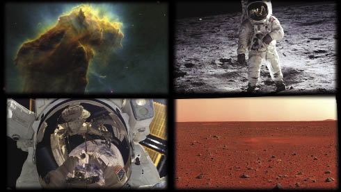 Collage of images from space Collage of images from space