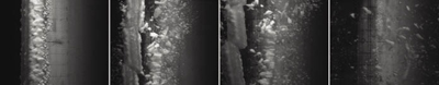 Ice buildup shattering into particles  