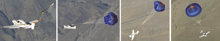 Parachute arresting the descent of an aircraft 