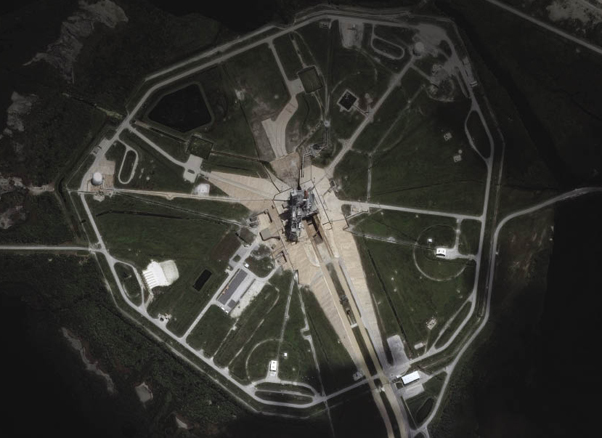 Satellite view of space shuttle launch complex Satellite view of space shuttle launch complex