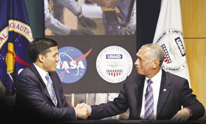 Charlie Bolden and Rajiv Shah finalize a partnership Charlie Bolden and Rajiv Shah finalize a partnership