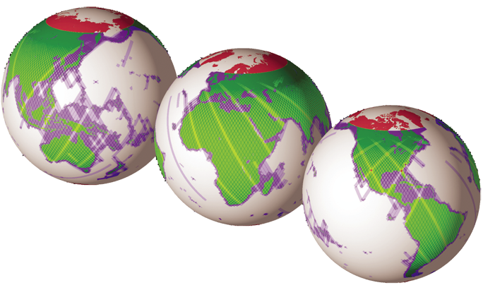 World maps of landmasses