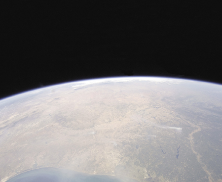 The Texas Wildfires as seen from the International Space Station 