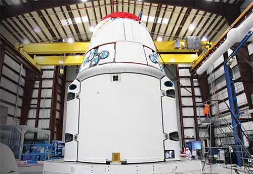 SpaceX Dragon inside hangar
