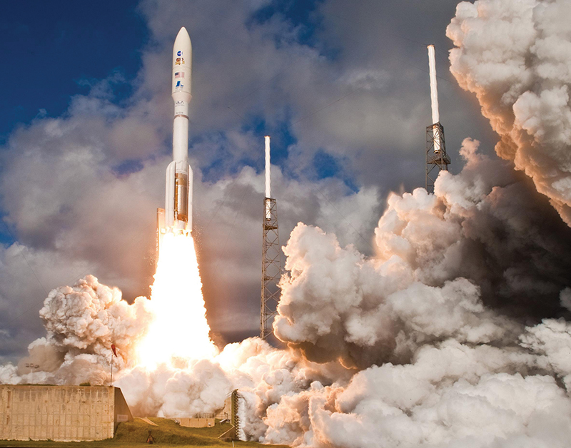 Atlas V rocket mid-launch
