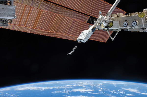 Dove nanosatellites launching from the International Space Station
