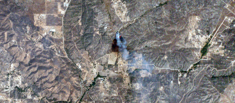 Image of a wildfire taken by Dove nanosatellites