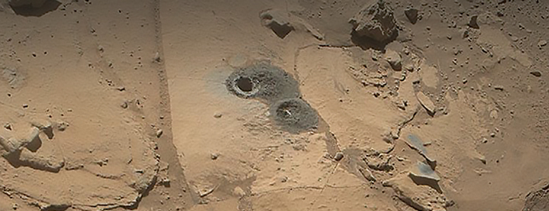 Hole drilled into the surface of Mars
