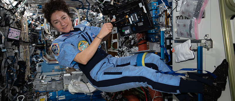 NASA Astronaut Jessica Meir onboard the International Space Station.