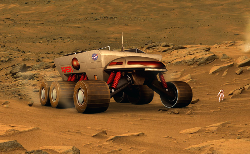 Mars scene in NASA video game