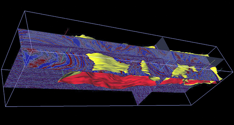 3-D seismic image for subsurface oil exploration