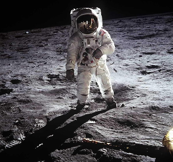 Apollo 11 astronaut Buzz Aldrin on the Moon,