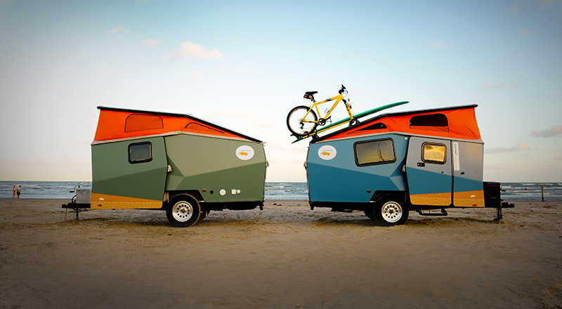 Two Cricket Trailers at the beach