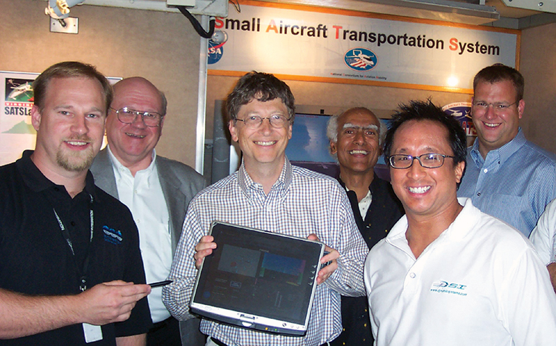 The NASA and Dynamic Systems Integration team with Microsoft’s Bill Gates