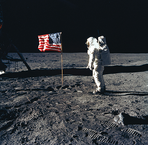 Photograph of Buzz Aldrin on the Moon