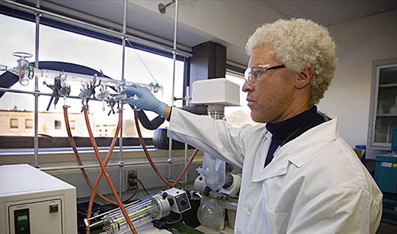 Chemical engineer Robert Bryant works in his lab