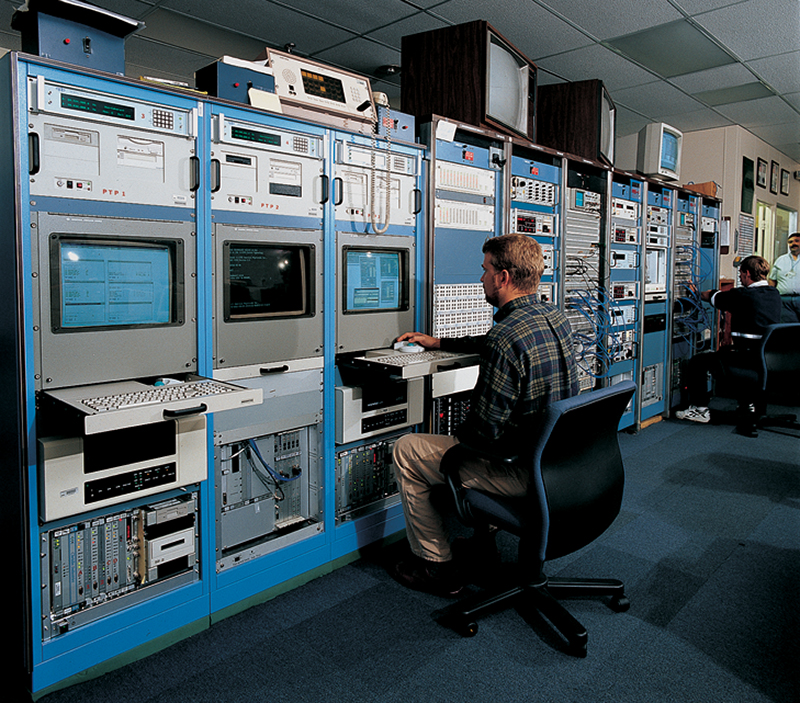 NASCOM boards at Goddard Space Flight Center's Simulations Operations Center.