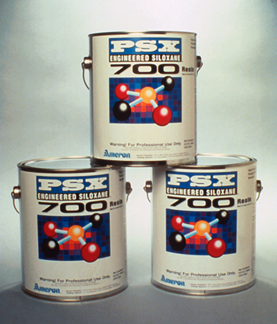 a stack of cans of Ameron's PSX 700 coating