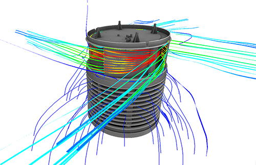 Fluid dynamics simulation of the Defender Air Purifier