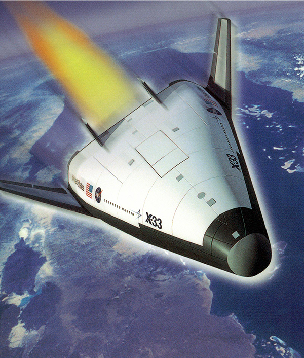 An artist’s rendering of the Lockheed Martin X-33 X-plane