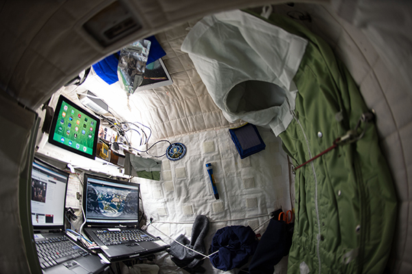 Astronaut Scott Kelly’s crew quarters on the International Space Station