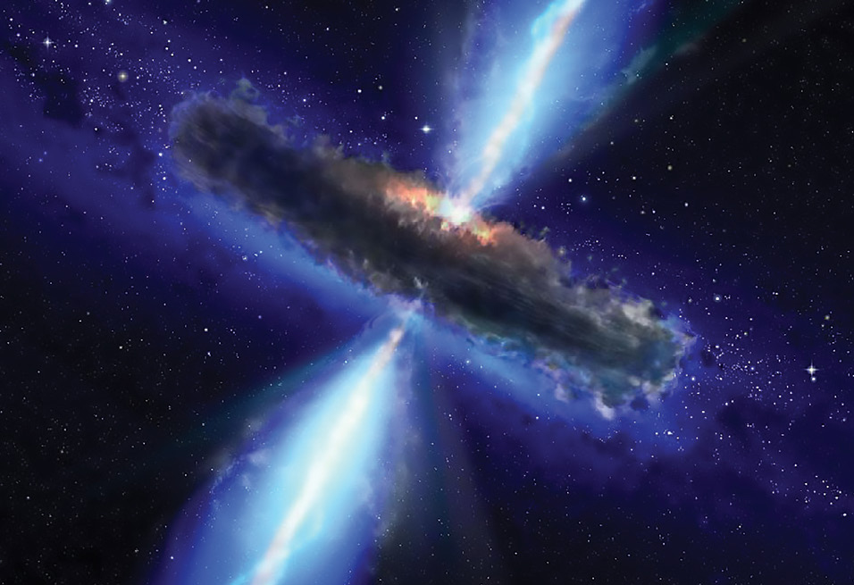 A rendering of a quasar