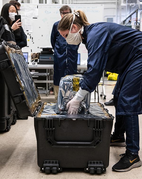 Engineers at NASA's Jet Propulsion Laboratory in Southern California prepare to ship a prototype ventilator for coronavirus patients to the Icahn School of Medicine at Mount Sinai in New York