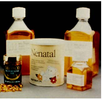 of various bottles of Nenatal products, including Nenatal capsule supplements