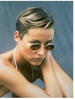 of Ray-Ban's Survivor Collection sunglasses being worn by a model 