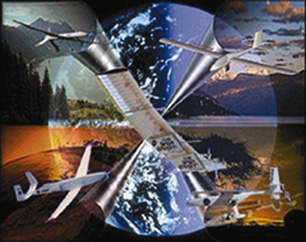 computer generated image representing a new family of remotely piloted vehicles