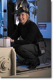 woman using Wireless augmented Reality Prototype personal communications system