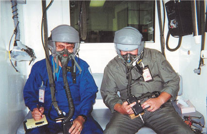 two pilots Testing of the personal cabin pressure monitor