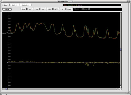 computer screen shot of EASCRAPE software allows the user to determine the presence of pollution products