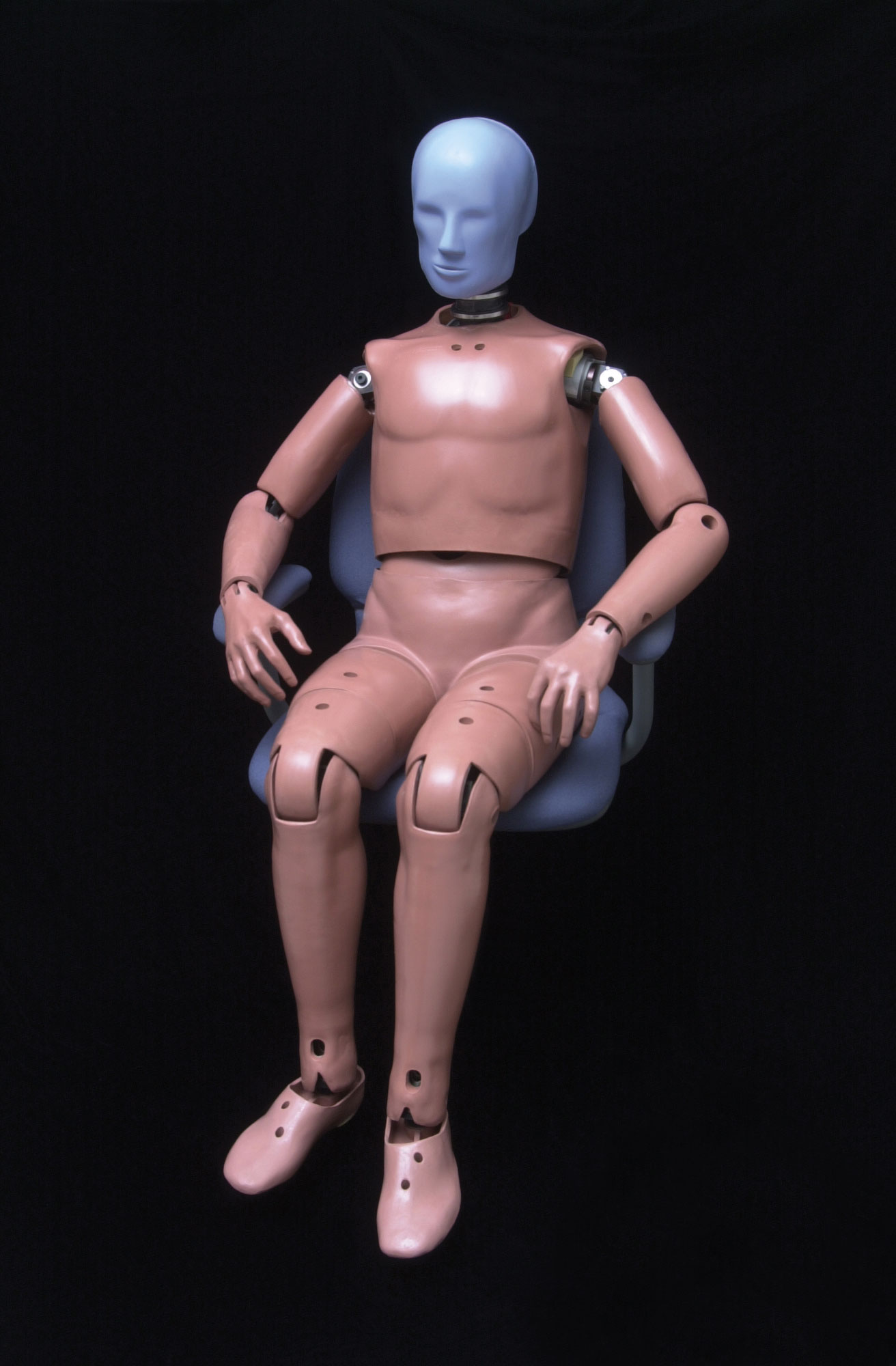 Laceration Mask placed over head of crash test dummy