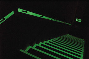 LUNAplast material illuminates stairwells and emergency exits
