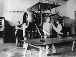 Langley metal workers fabricating NACA cowlings