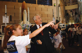 NASA Administrator Sean O Keefe visits Space Day 2003