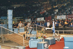 Students participating in Stack Attack game at 2003 FIRST