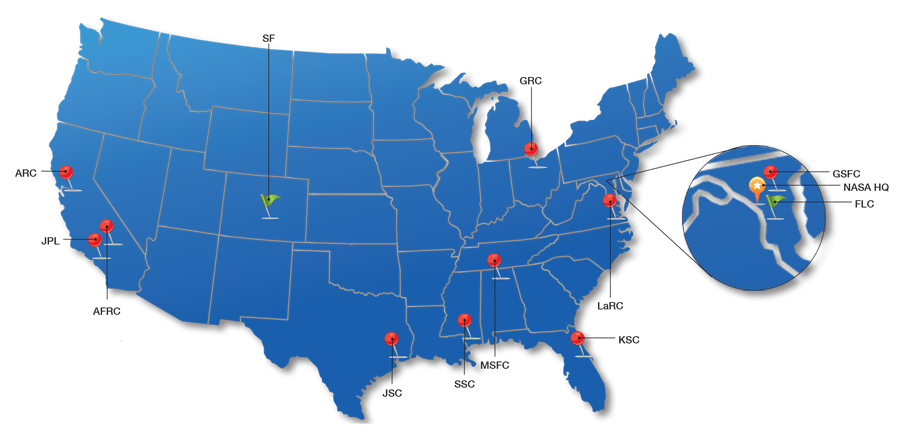 Map showing the Office of the Chief Technologist Network across the united states Map showing the Office of the Chief Technologist Network across the united states