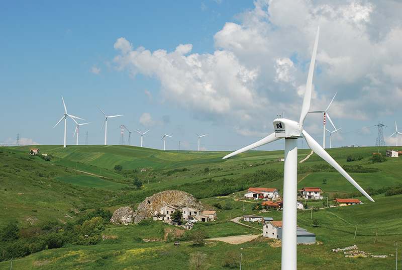 Wind turbines in Italy