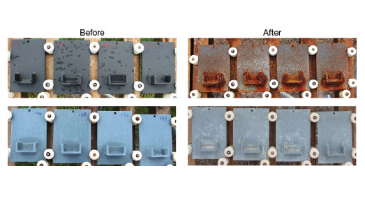 Samples of metal exposed to air