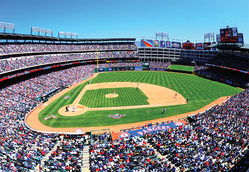 Texas Rangers stadium mid-game